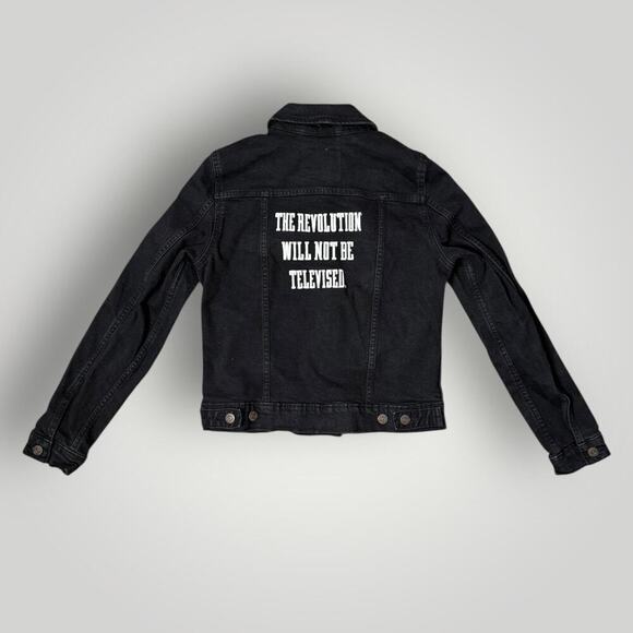 Levi's Women Slim Fit Original Trucker Jeans Jacket Inside Pockets Black sz S - Picture 2 of 12